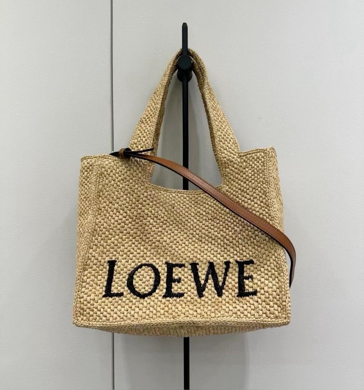 Loewe Love Raffia Tote Bag