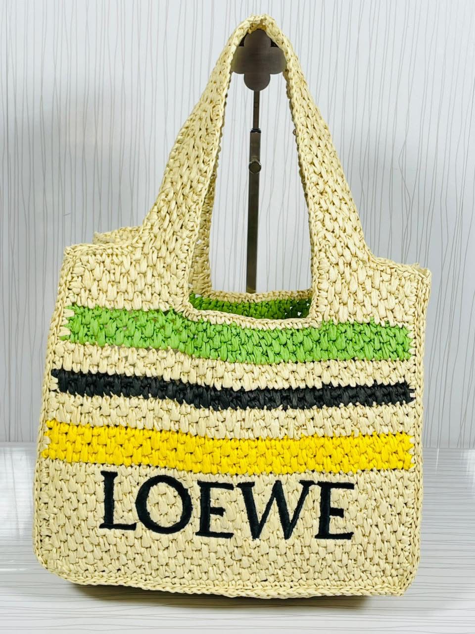 Loewe Love Raffia Tote Bag