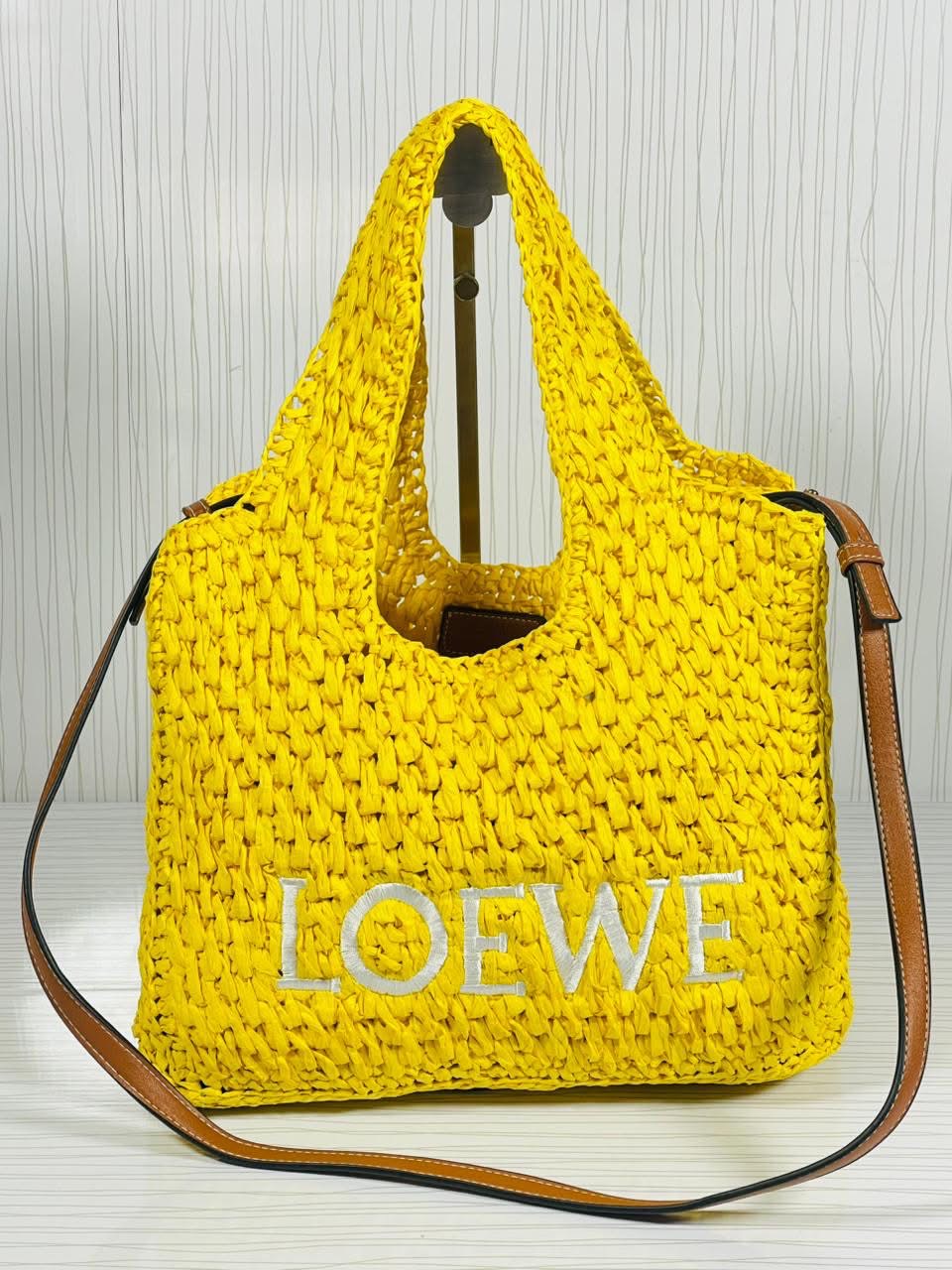 Loewe Love Raffia Tote Bag