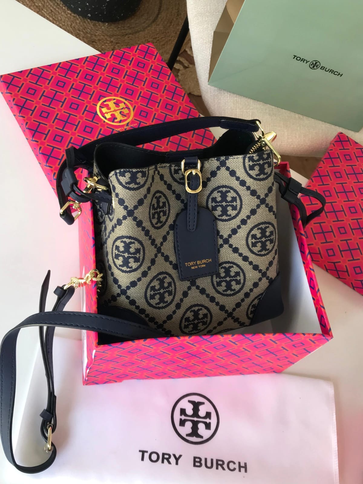 Tory Burch Monogram Bucket Bag