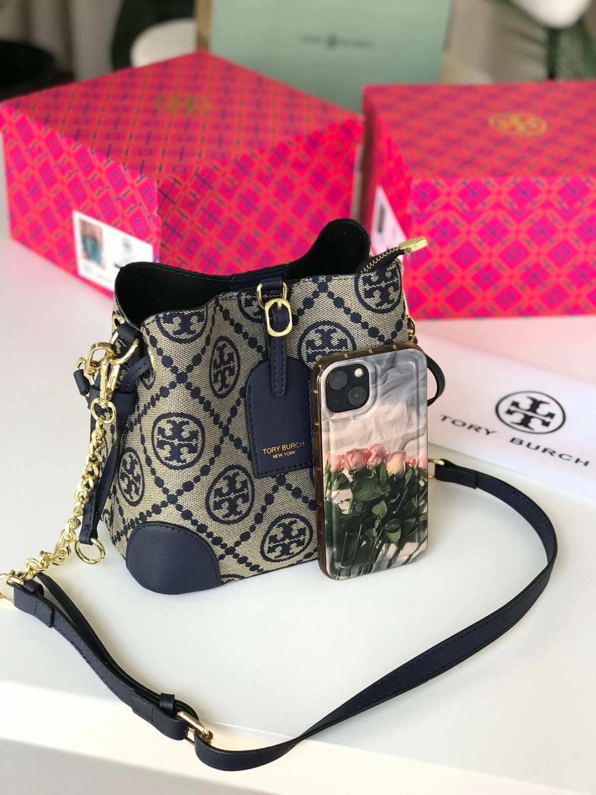 Tory Burch Monogram Bucket Bag