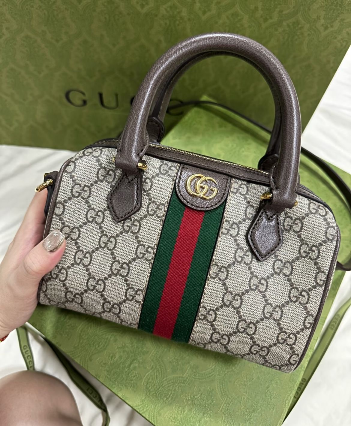 Gucci Ophidia Medium Top Handle Bag 