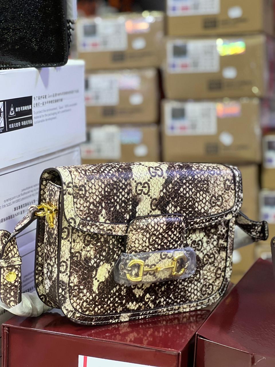Gucci Horsebit Snake Print