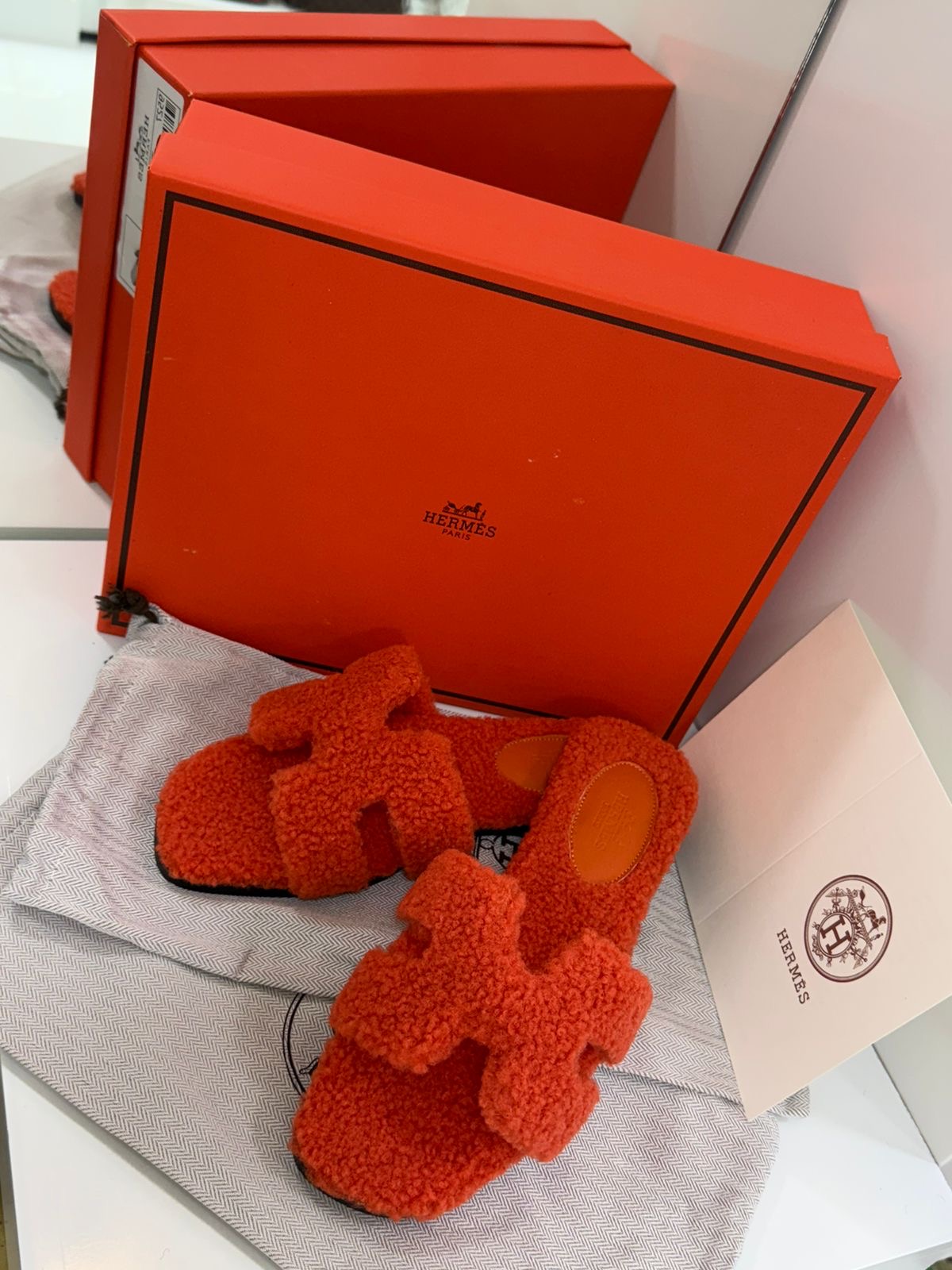 Hermès Oran Teddy Slides