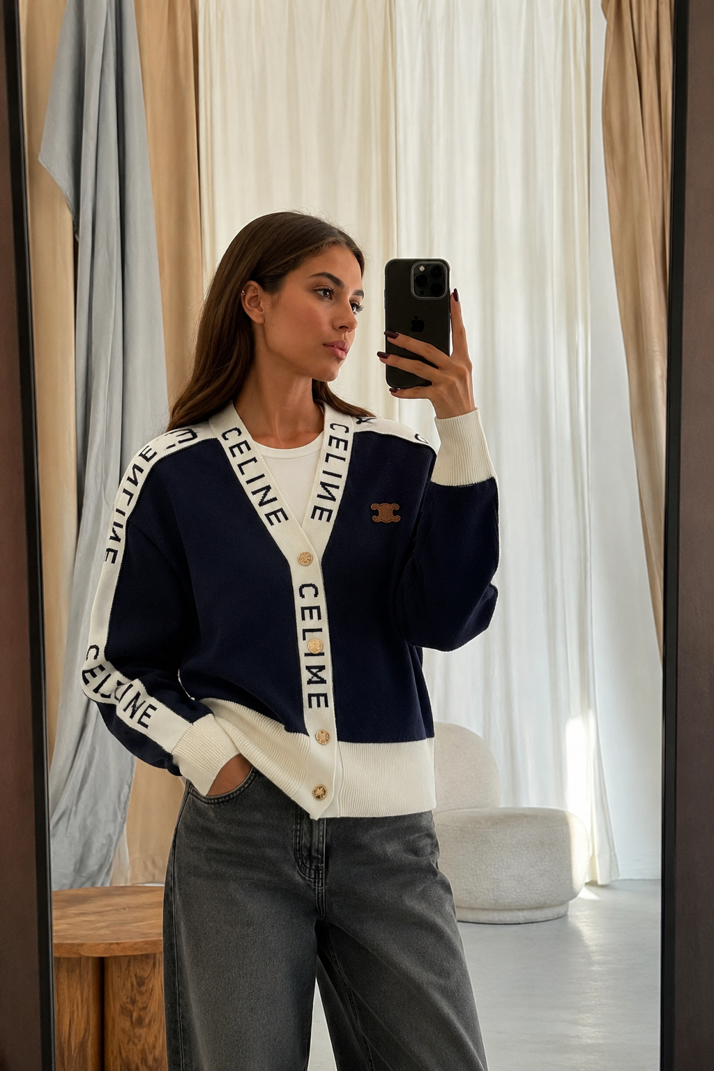 Celine Côte d’Azur Signature Cardigan