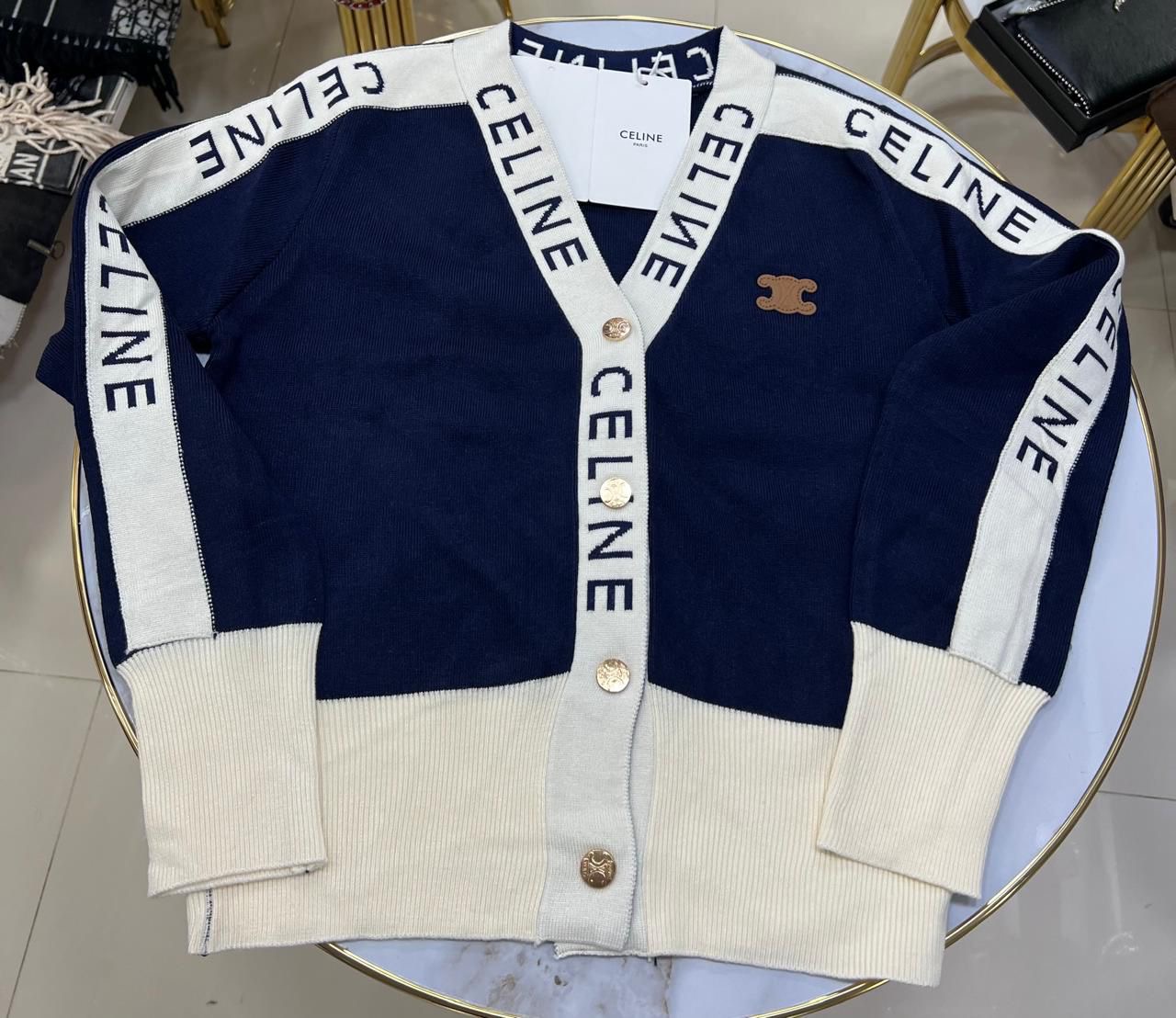 Celine Côte d’Azur Signature Cardigan