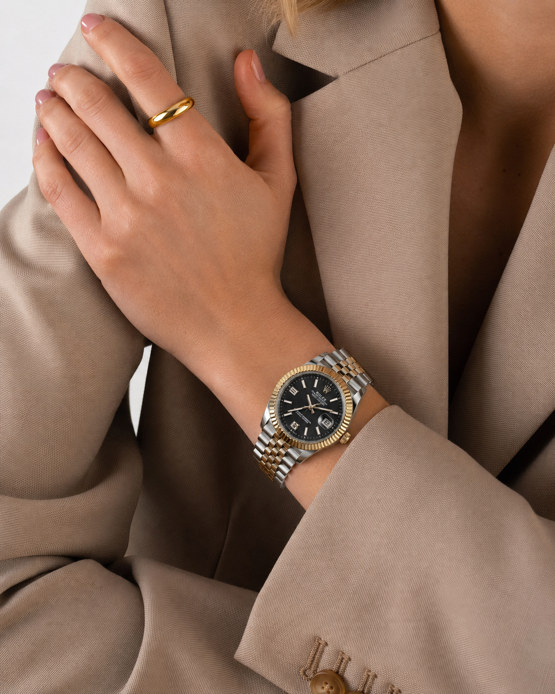 Rolex Black & Gold Classic Watch