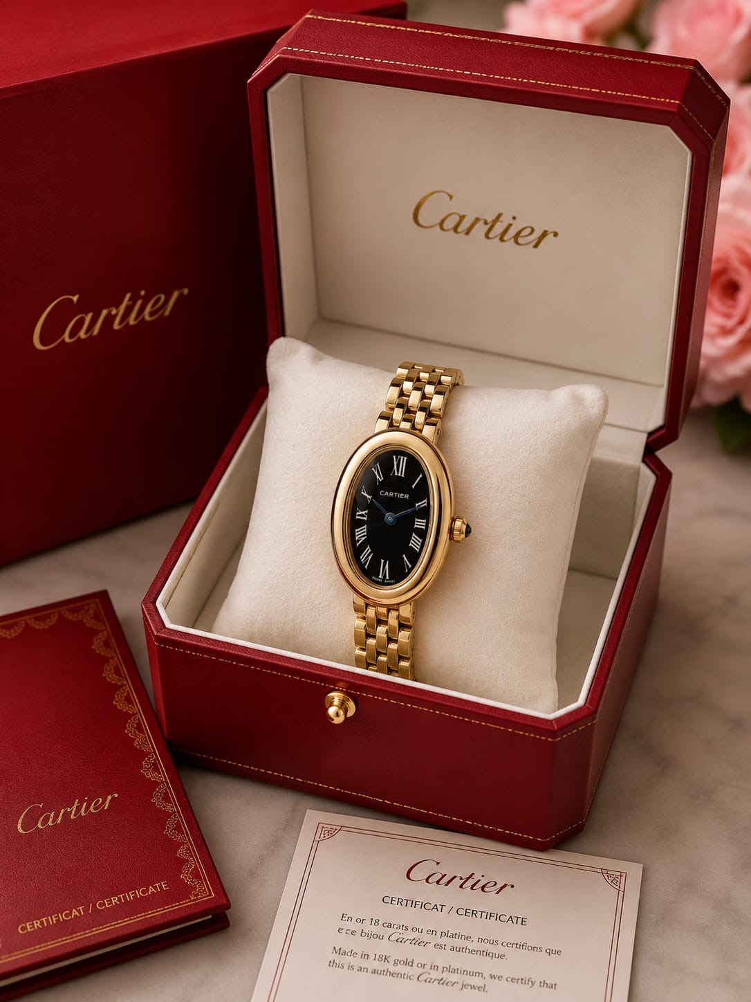 Cartier Baignoire Gold Black