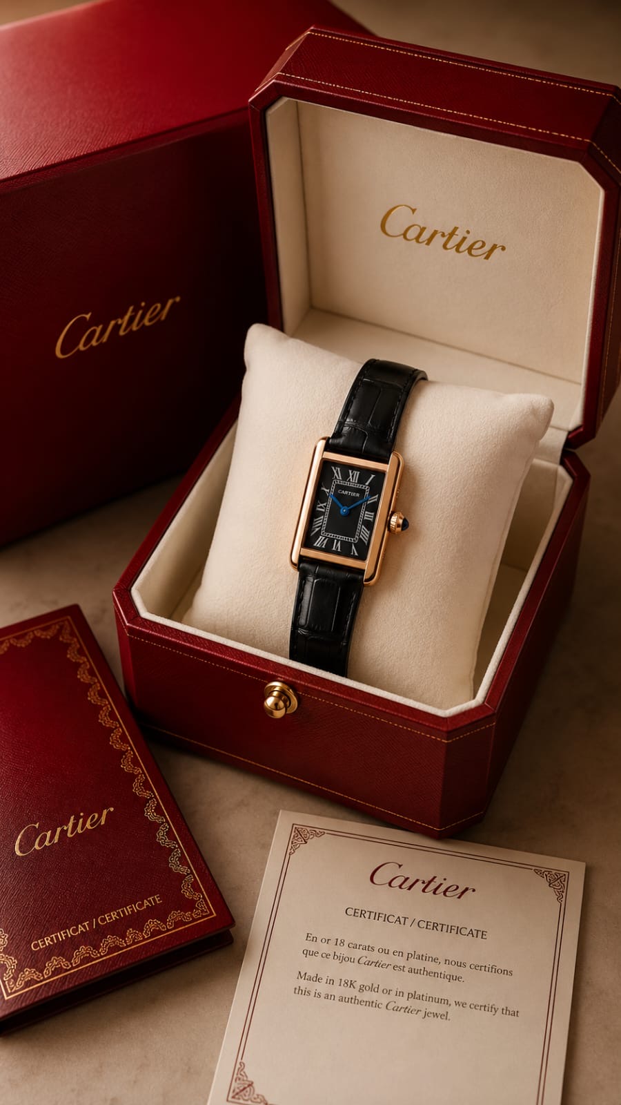 Cartier Tank Gold Black