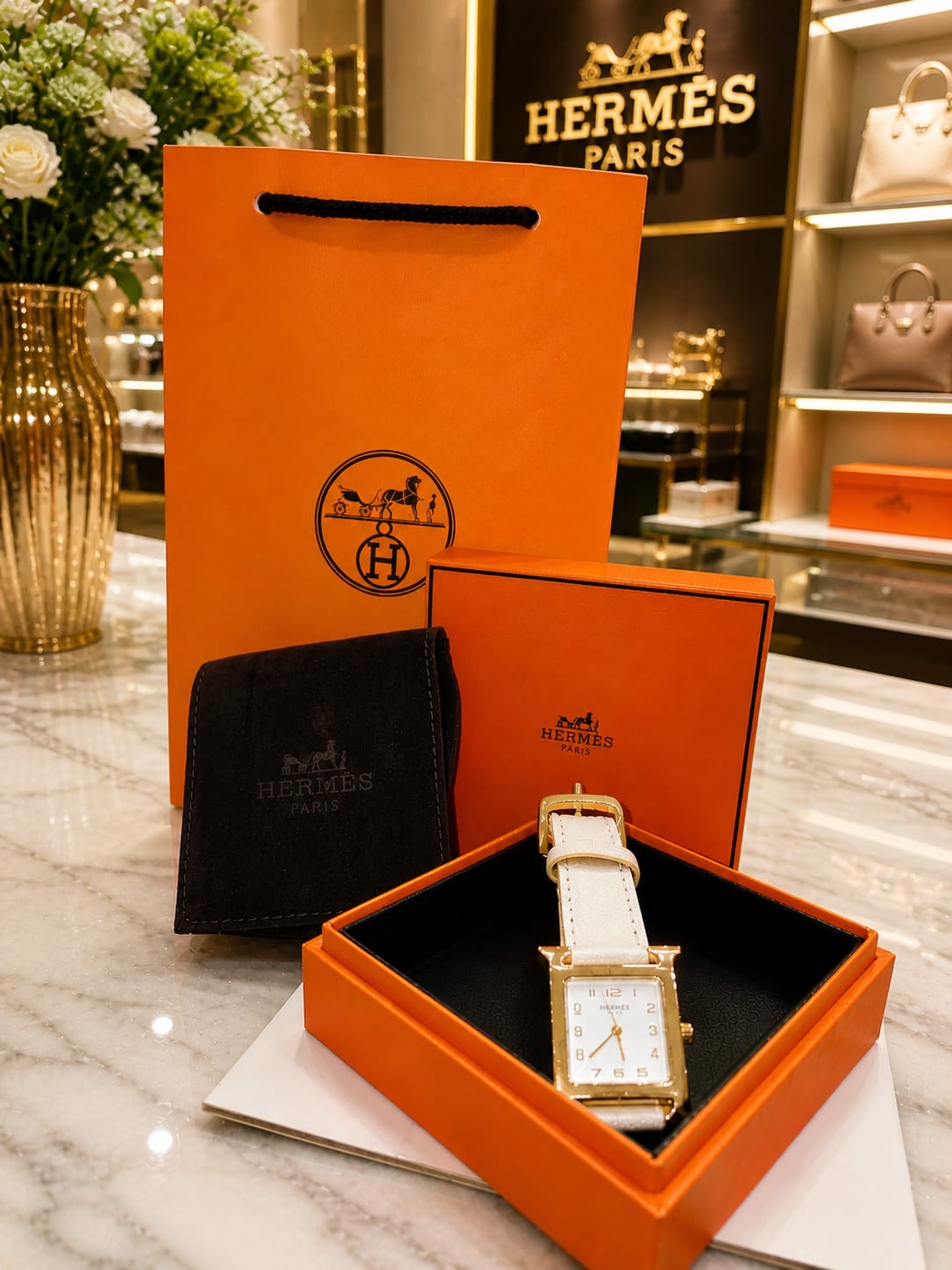Hermès Gold & White