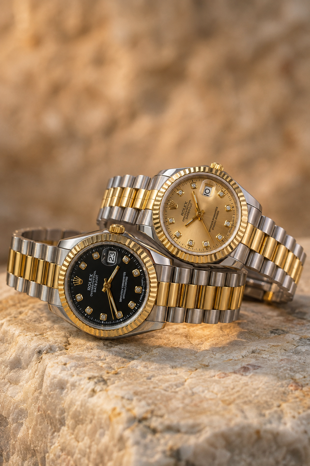 Rolex Two Tone Crystal