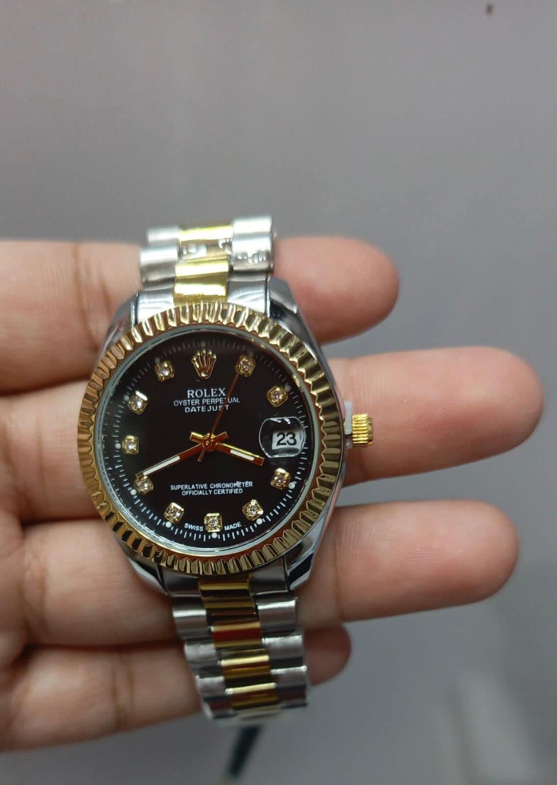 Rolex Two Tone Crystal