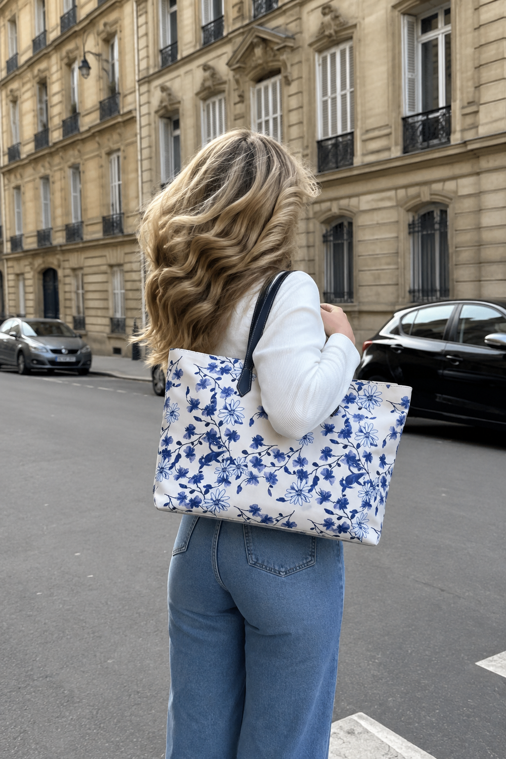  Victoria’s Secret Blue Blossom Floral Tote