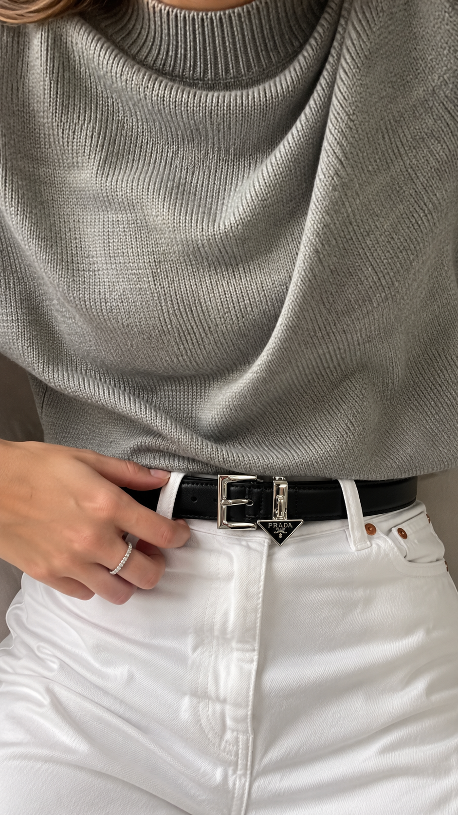 Prada Milano Charm Belt – Black Edition