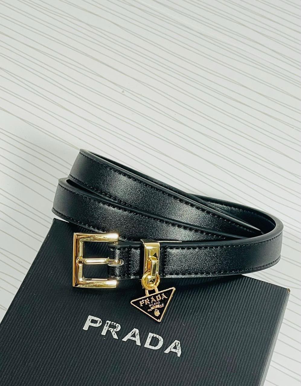 Prada Milano Charm Belt – Black Edition