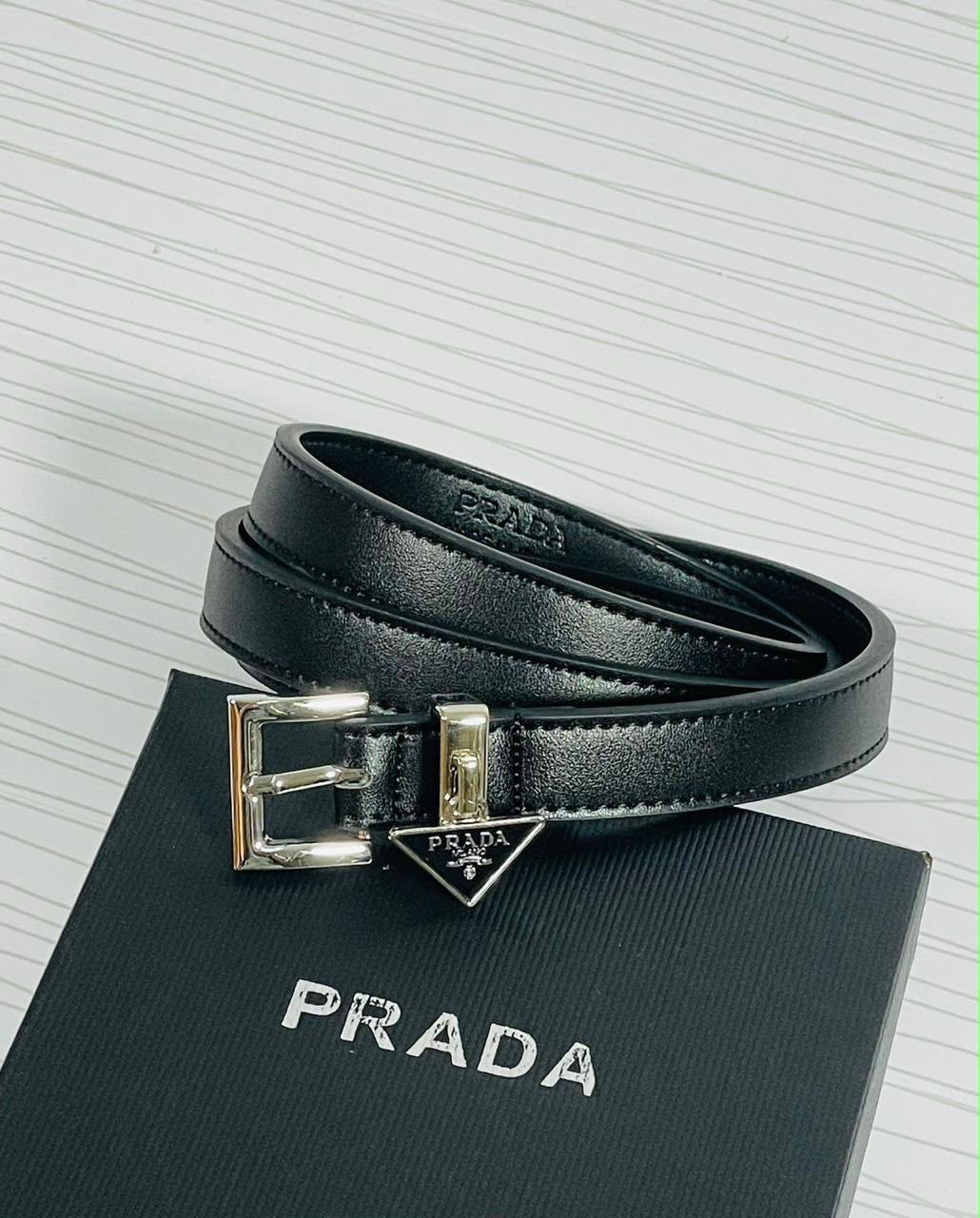 Prada Milano Charm Belt – Black Edition